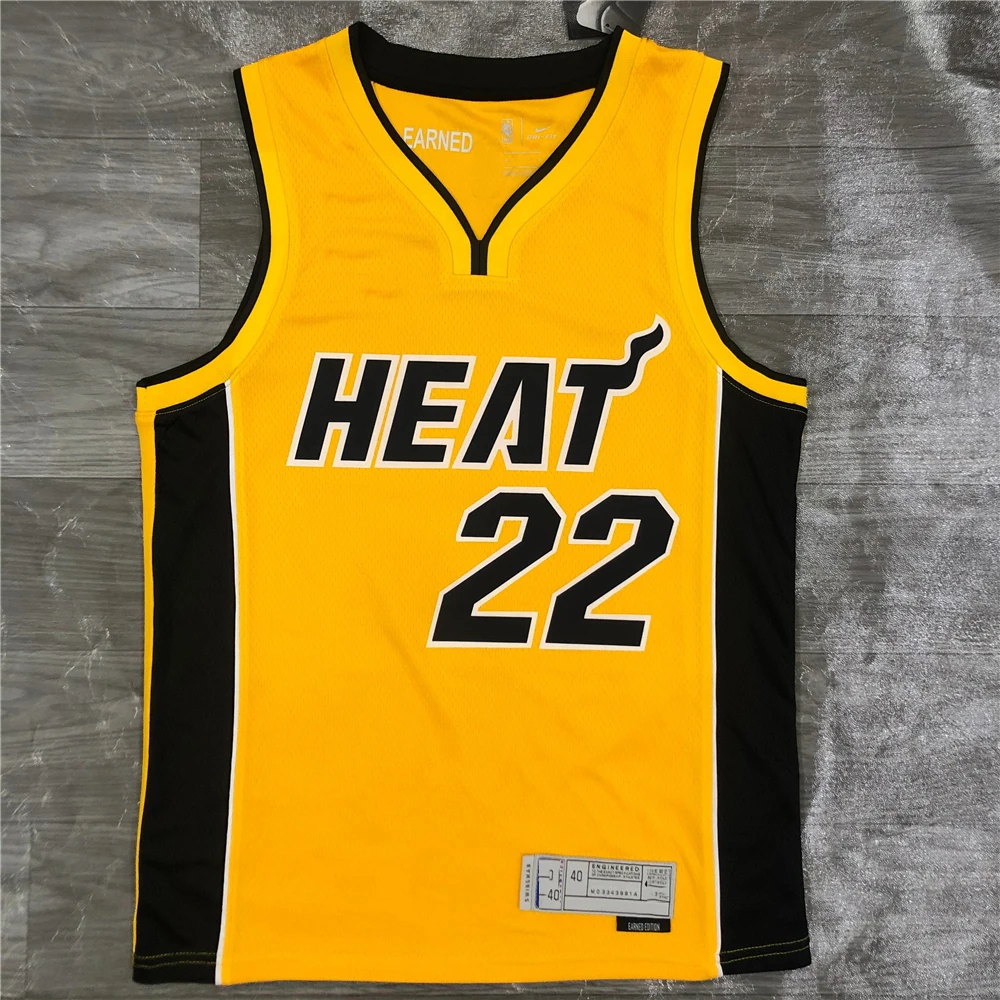 

2021 Latest Miami Basketball Jersey Heat Press Jimmy Butler #22 Oladipo#4 Wade #3 Herro Men's Sports Uniform Custom Name, As picture