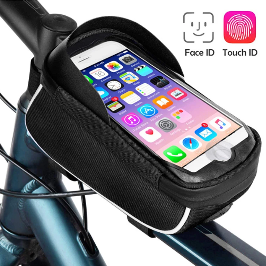 Bike Phone Front Frame Bag Waterproof Bicycle Top Tube Cycling Phone Mount Pack 