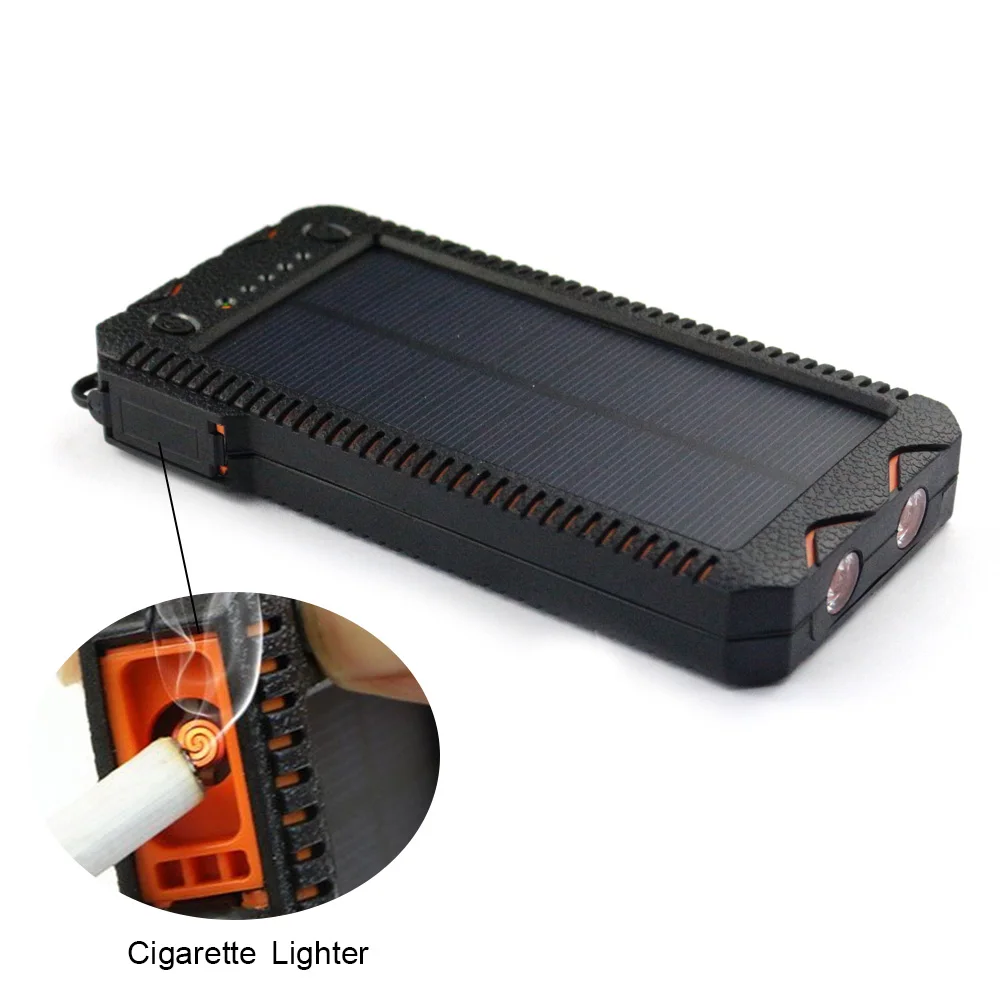 

Power Bank solar cell 8000mah new powerbank with led lights