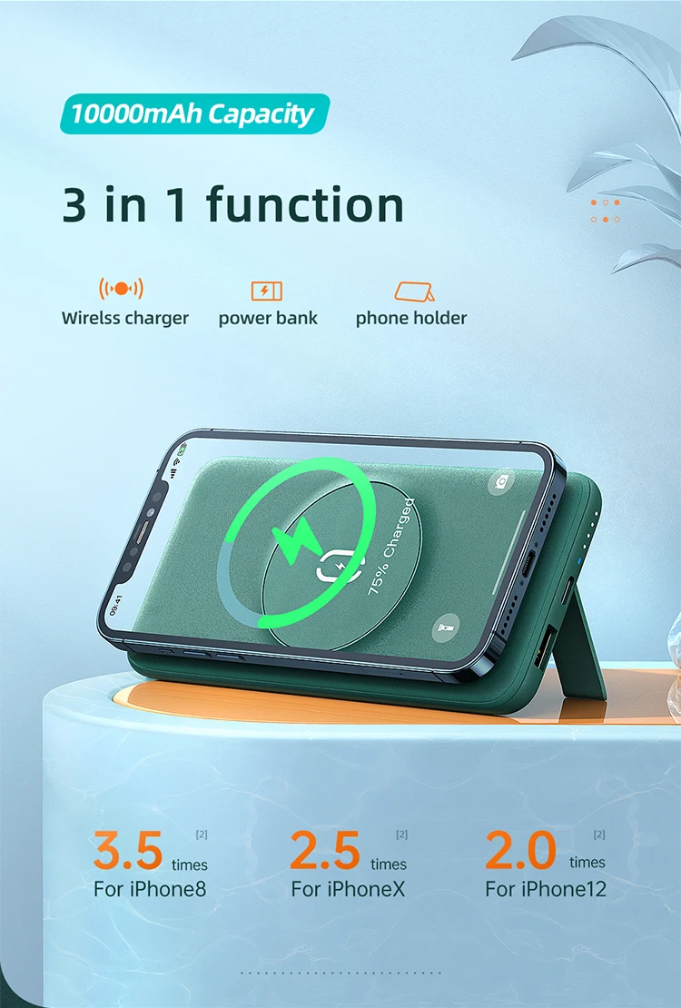 2021 new arrivals 20w 22.5w pd fast charger 10000mah magsafe wireless portable charger power bank magsafe charger - ANKUX.COM