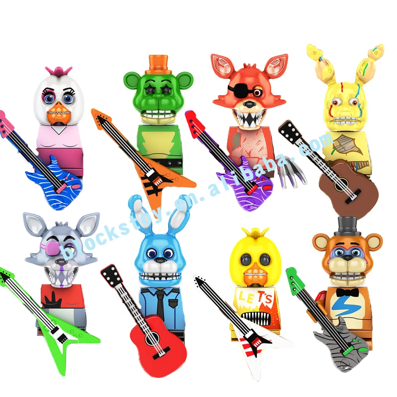 

KF6160 FNAF Horror Model Bunny Foxy Spintraft Chica Five Nights Bonnie Freddy Building Block Figure Brick Plastic Toy for kids