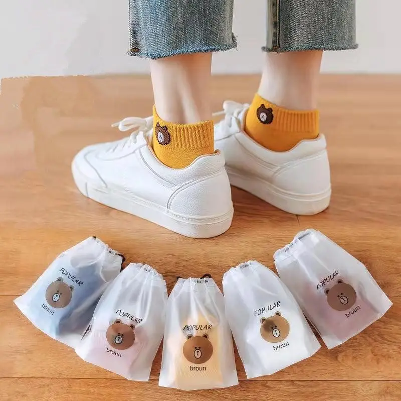 

Hot Selling Wholesale Cheap Price Gifts Pack Bag Ten Pairs A Bag Cute Cartoon Bear Women Ankle Socks, Picture shows