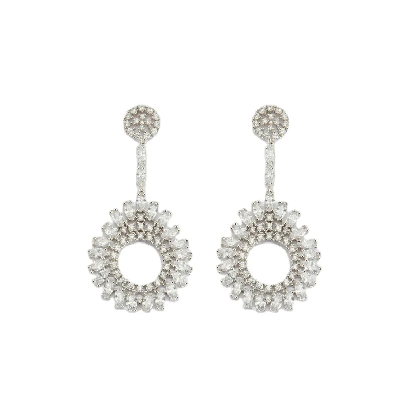 

Wholesale Price Luxury Wedding Party Bridal Evening Dress Cubic Zirconia Statement Earrings, Picture shows