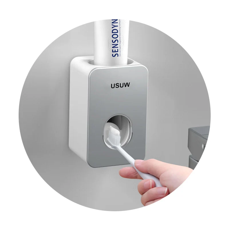 

2021 Auto Bathroom Wall Mount plastic Automatic Toothpaste Dispenser