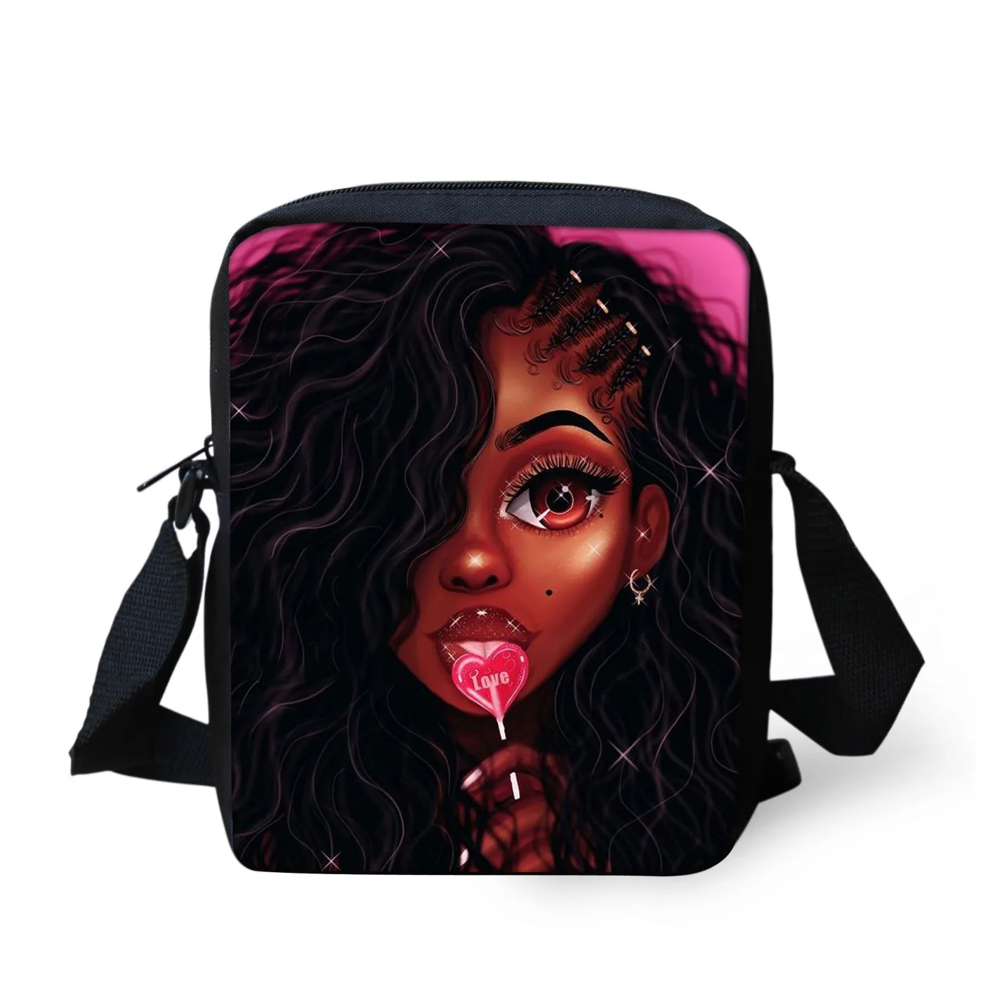 

Small Messenger Bags Women African American Black Art Girls Shoulder Crossdy Bag Ladies Mini Handbags Kids Bag