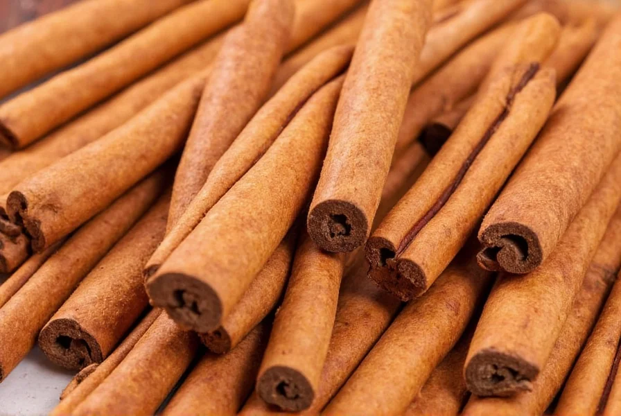 Close-up of cinnamon sticks and powder showing natural texture and color variations between Ceylon and Cassia varieties