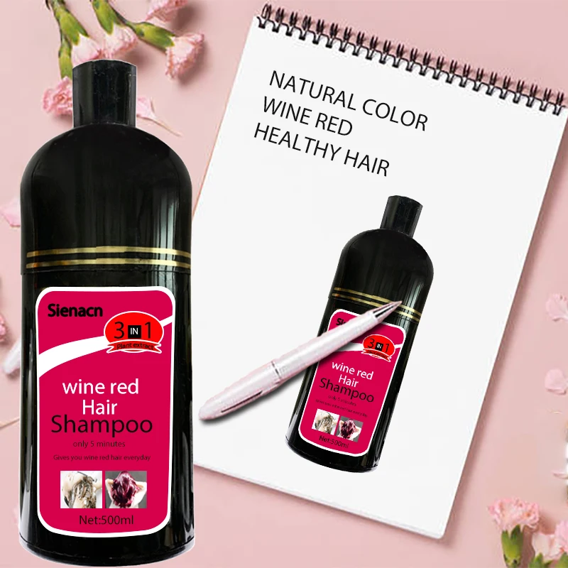 

Best Price Plant Free Ammonia Hair Dye With Shampoo For Men And Women 5 mins wine red hair dye