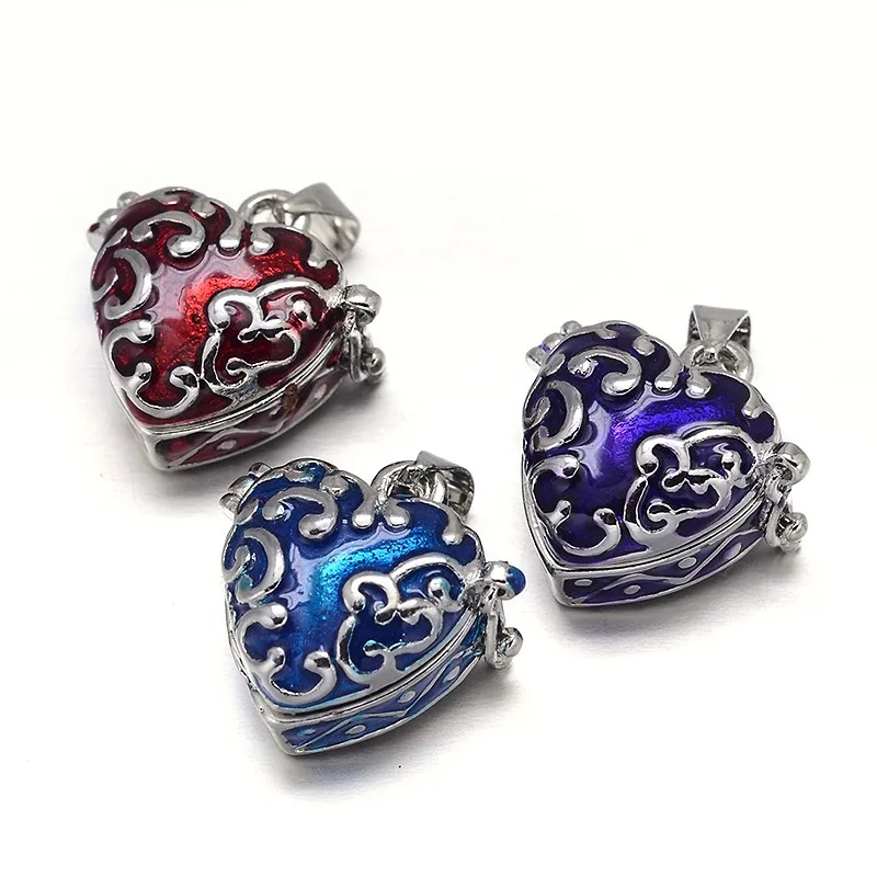 

Pandahall Heart Rack Plating Platinum Brass Prayer Box Pendants