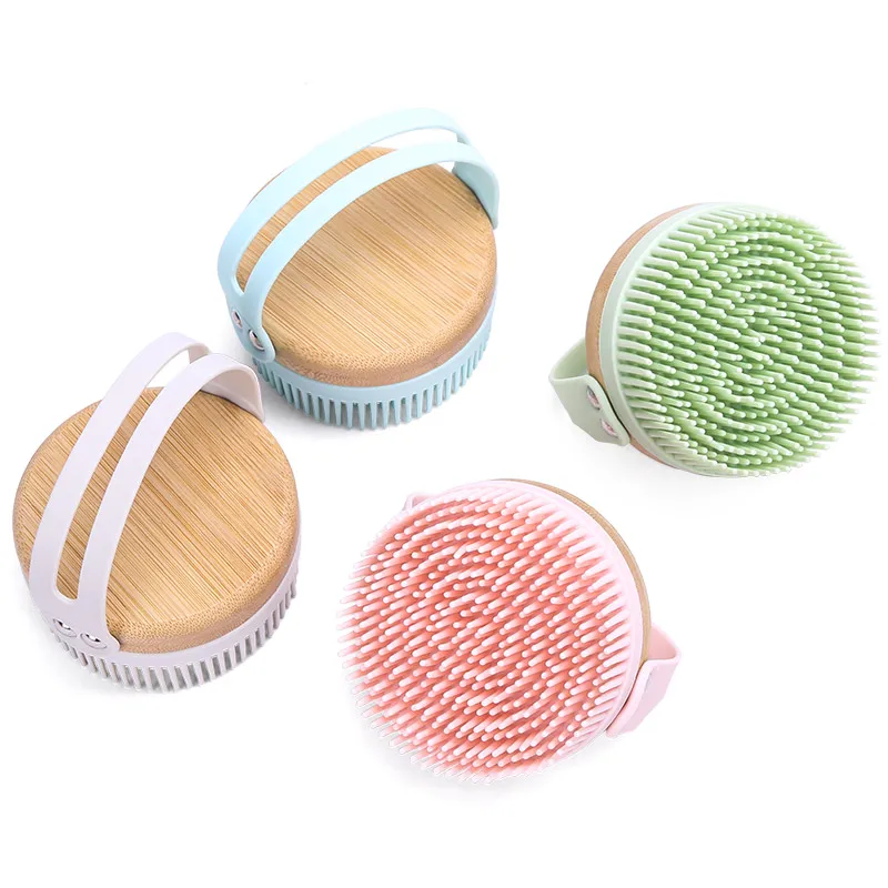 

Wholesale shower body back cleaning silicone handle bristles shampoo brush massage bath brushes sponges & scrubbers