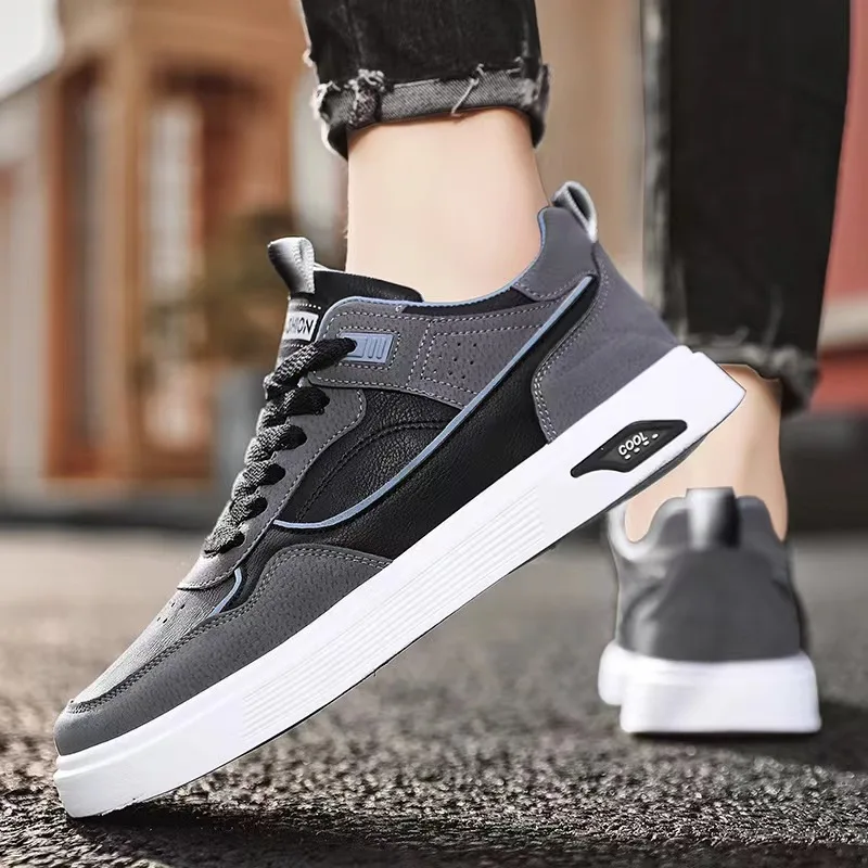 

2023 new summer breathable leather male casual sports shoes