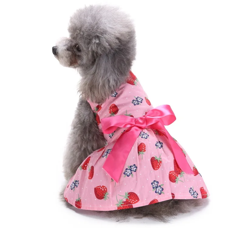 

New Design Lovely Cute Spring Summer Small Dog Fancy Dress Pet Stripe Froal Princess Dog Dress, As picture