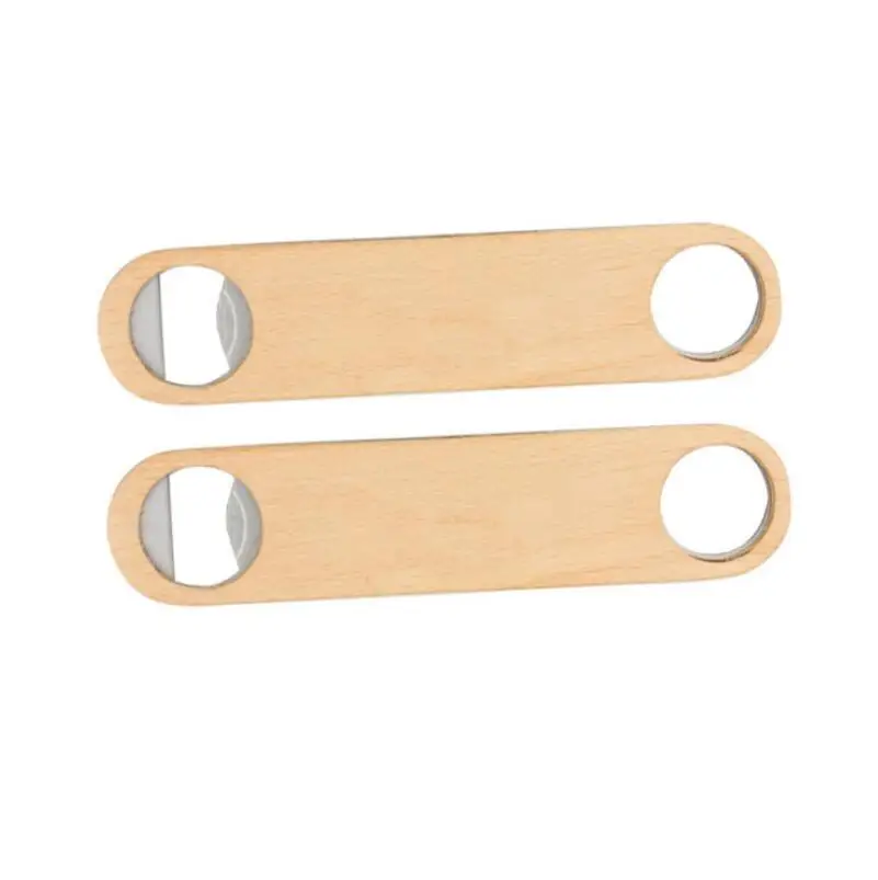 

Z424 Custom Logo Wood Bar Blade Beer Bottle Bartender Opener Vintage Wooden Handle Bottle Opener, Natural