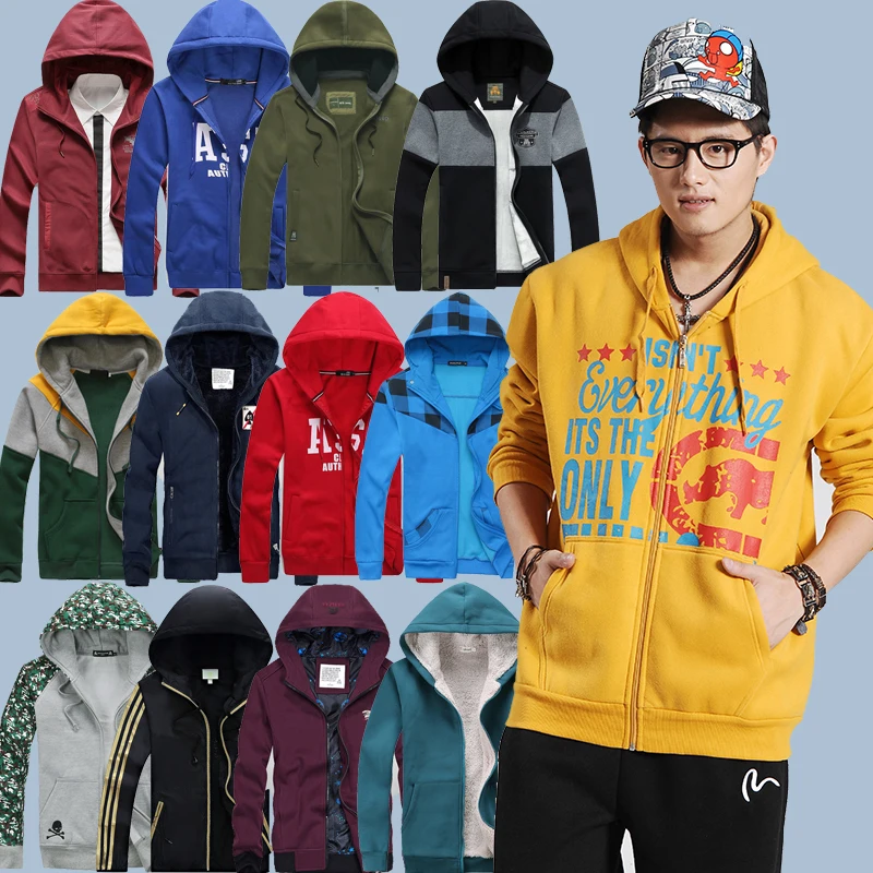 

Mix style mix color fashion men's comfortable zipper hoodie stock for wholesale