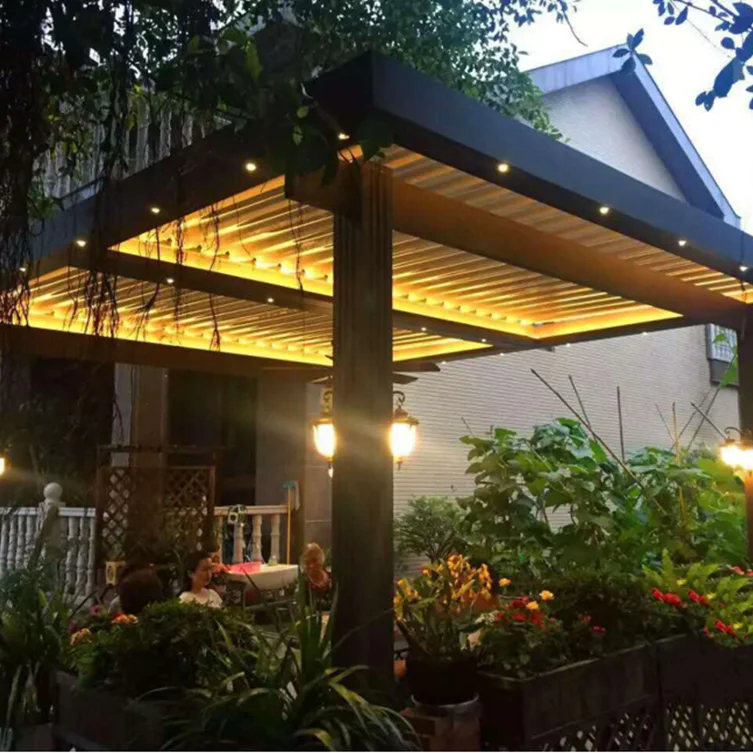 

Customized Adjustable Waterproof Aluminium Louvered Roof Motorrized Pergola, White/black/grey