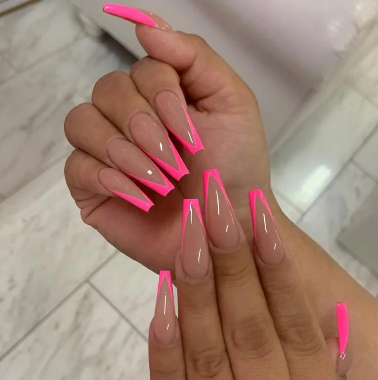 

Long Ballerina french press on nails cover nails artificial press on nail vendors