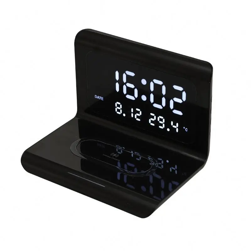 

Fast wall charger quick portable REKgs fast wireless clock, Black white