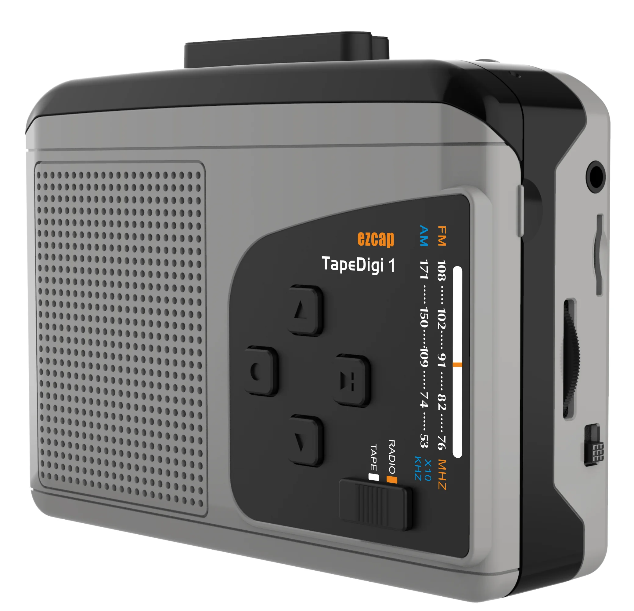 

Personal Cassette Player/Recorder with AM/FM Radio with converter, Black silver