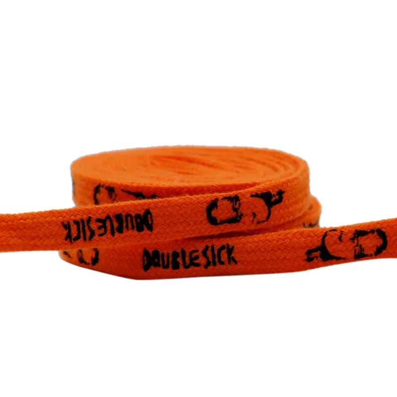 

Orange Color Printed Shoe Accessories Hand Dyed 8mm Width Flat Tie Dye Vintage Faded Laces shoelaces