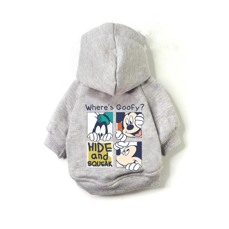 

Disney Mickey Mouse cartoon Dog Clothes Luxury Design Fashion Hoodie Pet Clothes Shirt For Small Medium Dogs Pets Pug Dog Coat