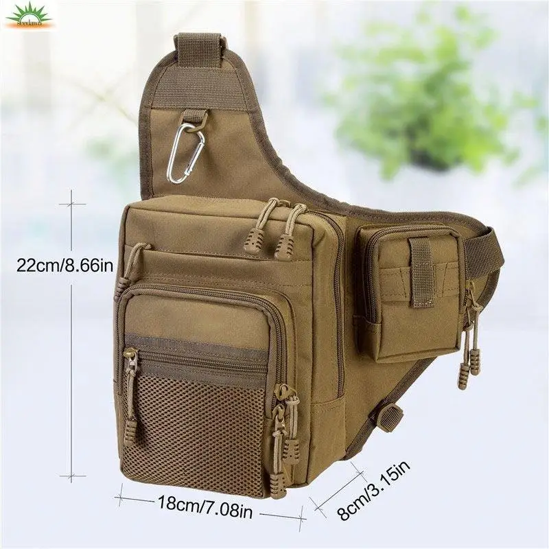 Side Sling Fishing Tackle Bag In Crossbody Thin Messenger Style For