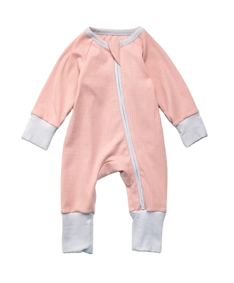 

In Stock Spring Autumn Newborn Ribbed Clothes Knitted Romper Jumpsuit One-piece, Picture