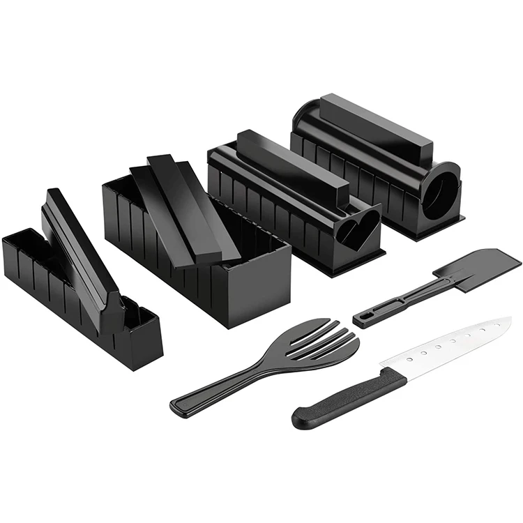 
10 Pieces No-stick Professional Sushi Making Kit,Eco-friendly Kitchen Sushi Tray 