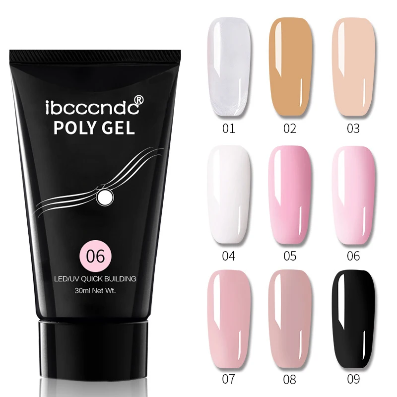 

Guangzhou factory quick delay crystal gel, builder gel & gel polish in tube manufacturer, Clear, white, nude, pink, black...