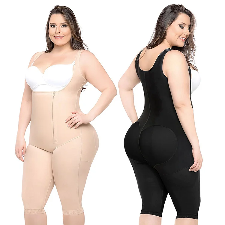 

2020 Custom Wholesale Super Plus Size Full Tummy Control Slimming Body Shaper Fajas Shapewear for Women, Black