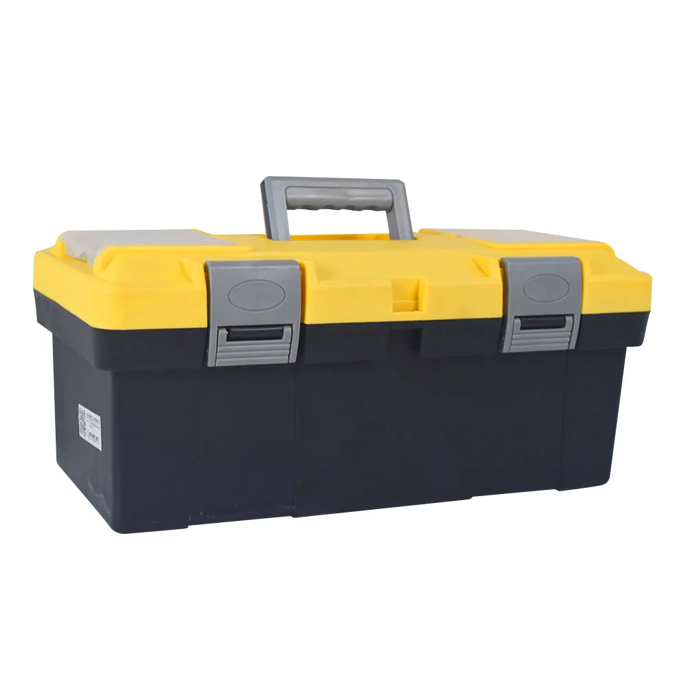 Multifunctional Heavy Duty Toolbox Household Plastic Hardware Tool Box Toolbox Storage with Handle Tray Compartment Case