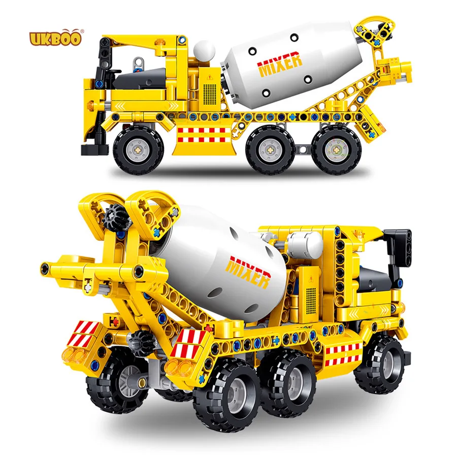 

UKBOO Wholesale 421PCS Technic Ideas Engineering Vehicle Bulldozer Building Blocks Cement Mixer Similation Model Bricks Toys Kid