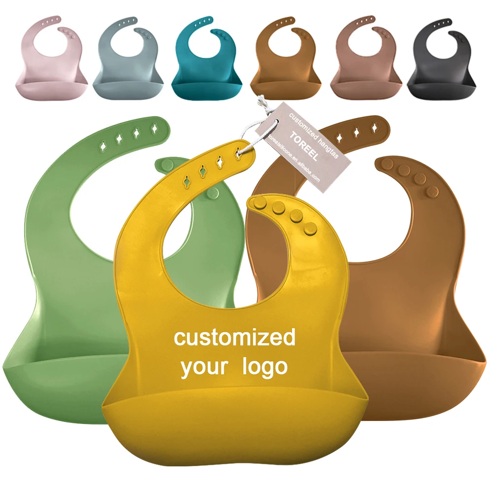 

Wholesale water proof baby bibs for babies and toddlers easy to clean feeding waterproof bibs for babies, Deep yellow/green/pink/rose pink or customized colors