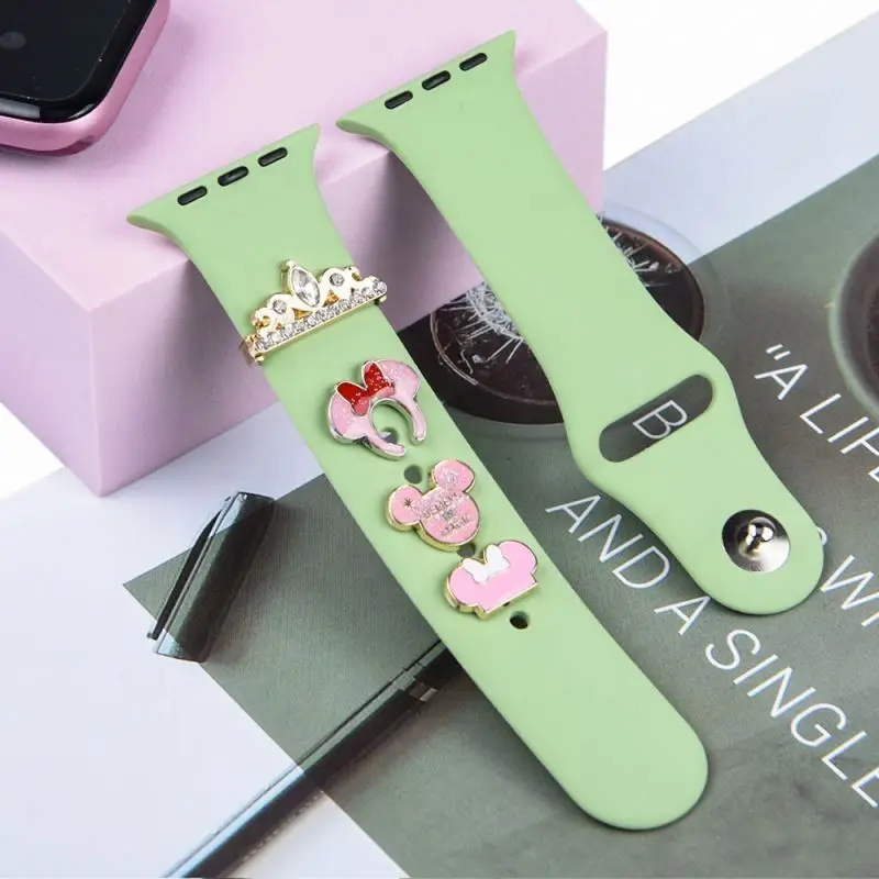 

1pcs Slide Metal Charms For Silicone Band 38/40/41mm 42/44/45mm All Series Designer Charms for Apple Watch Band Accessories, Customized color