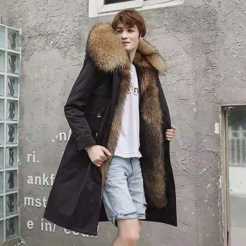 

2020 faux fur coat classic men's imitation wool clothes to keep warm winter long men's windbreaker jacket