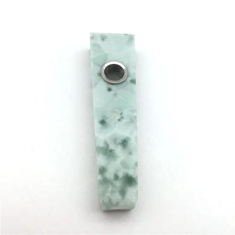 

Wholesale natural Gemstone Tianshan Blue Stone Tobacco Pipe Polished crystal Smoking Pipe, Green