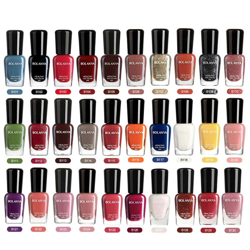 

BOLANYA Wholesale Muslim Vegan Nail Polishes Supplier Healthy Water Permeable Halal Nail Polish, 87 colors available