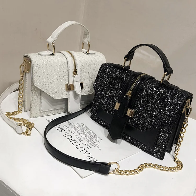 

Luxury Sequins Designer Bags Women Handbags Ladies, White/black