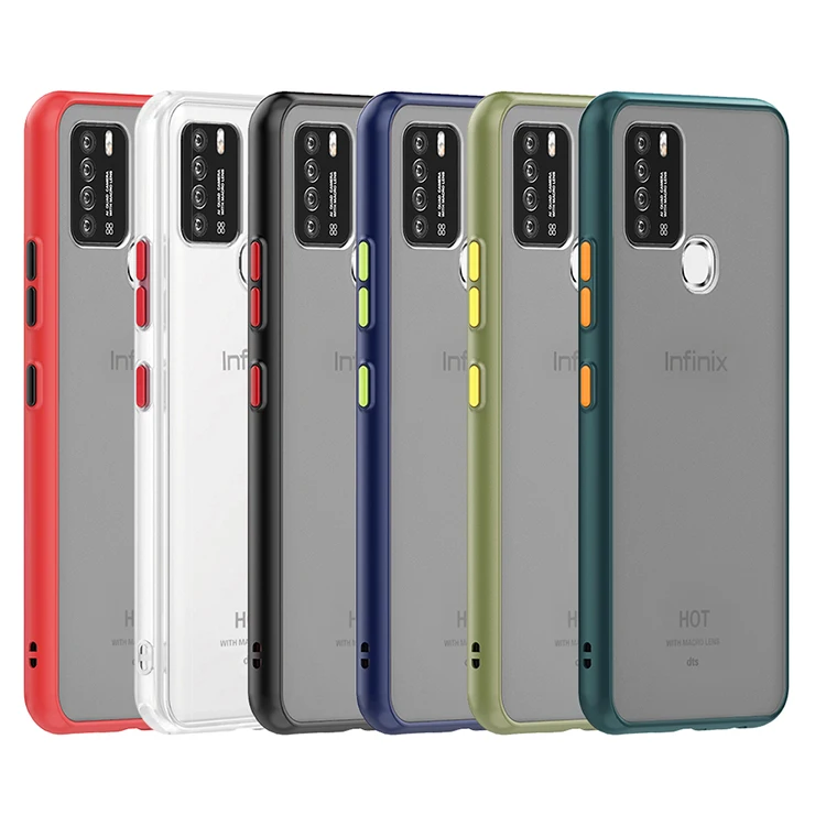 

frosted series scratch proof cell phone case,matt translucent skin touch mobile cover For infinix hot10