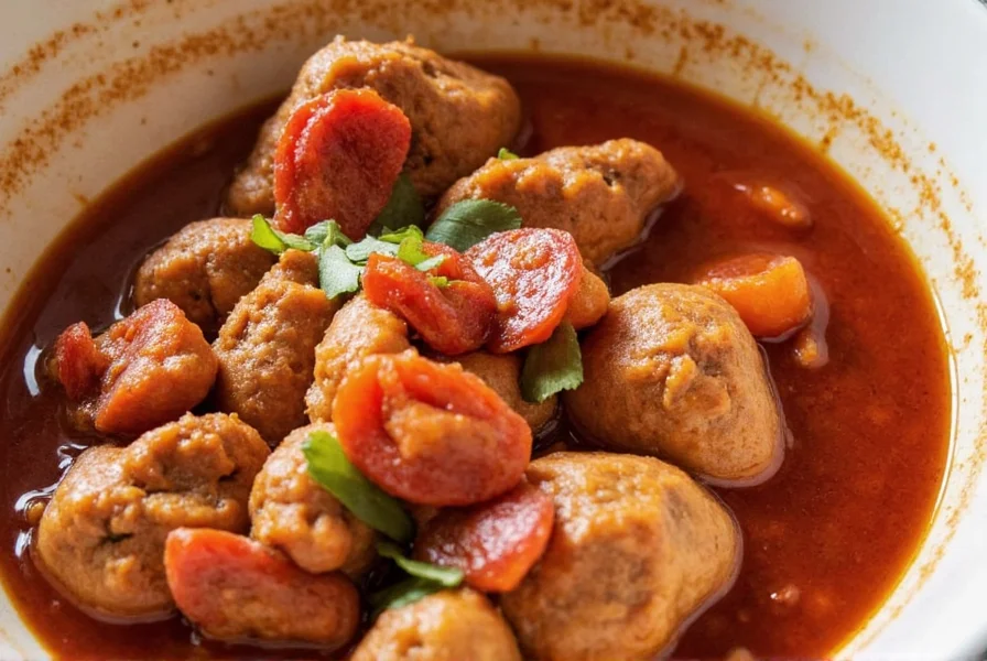 Chef stirring a pot of simmering pork stew
