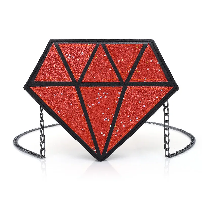 

TS9225 wholesale Fashion hologram bag diamond shape women laser crossbody chain bag for girls high-quality purses