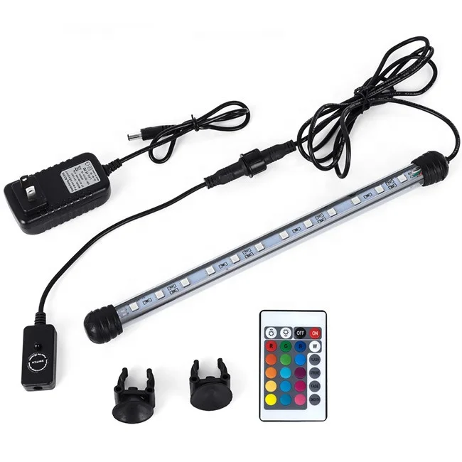 LED  Aquarium Light  IP68 /IP67  RGB  Submersible lights waterproof multi color aquarium lamp with 110-240V power adapter  kit