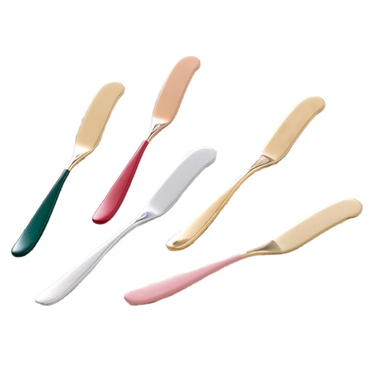 

Modern Colorful Stainless Steel Butter Knife Food Grade Kitchen Knife Cheese Knife, Customized all color