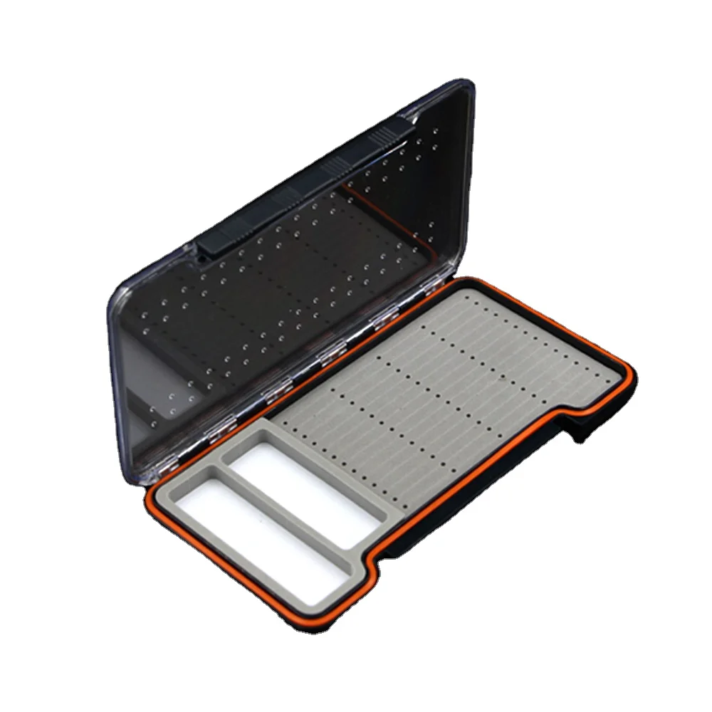 

Wholesale fly fishing tackle boxes ABS fly lures box waterproof flies storage box, Clear