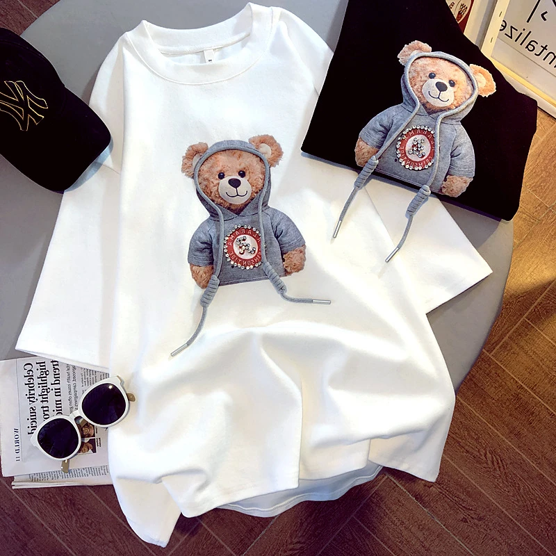 

Premium tee famous brands bear designer t shirt cute graphic t-shirts for women