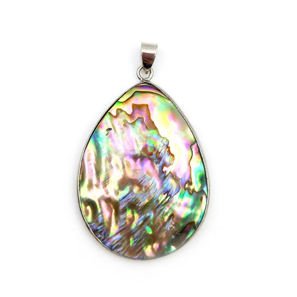 

colorful abalone shell water drop shape pendant necklace pear charm earrings paua shell beads bracelet jewelry for lady women, Multi