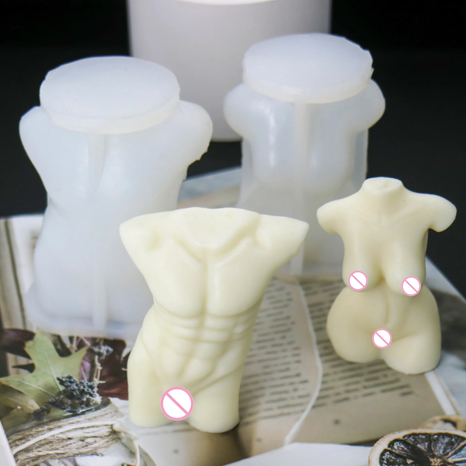 

LOVE'N wholesale LV018B molde silicona velas nude candle women human torso female body silicone mold for resin art