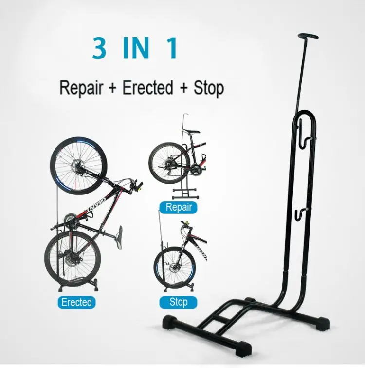 

Steel Bicycle Floor Parking Rack steel Bike Repair Work Stand, Black/gray