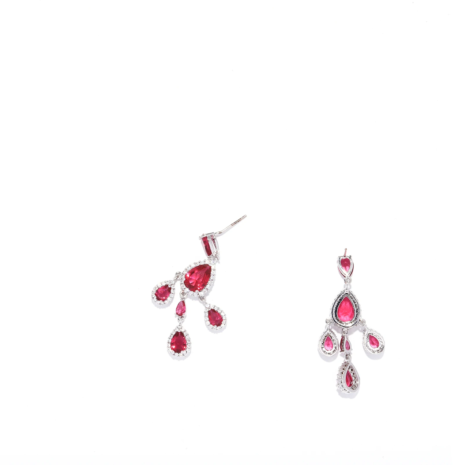 

Pink Earring Plant Planet Punjabi Stud Poinsettia Plain Tragus Tassel Plastic Packaging Earrings, As photo