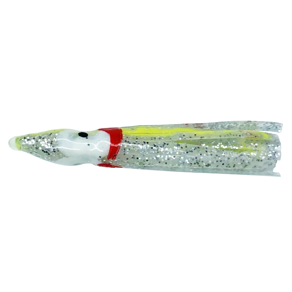 

Newbility 6cm 1g manufacturer Octopus Squid Skirt artificial trolling Saltwater fishing soft plastic silicone lures bait, White