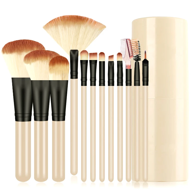 

High end makeup brushes set 12pcs black custom logo make up brushes