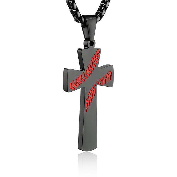 

Minimalist personalized titanium steel Jesus cross necklace jewelry high quality stainless steel pendant necklace women